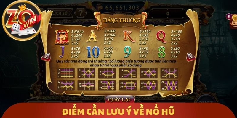 Điểm cần lưu ý về nổ hũ