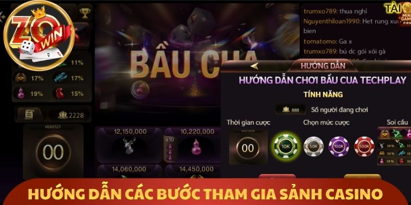 Hướng dẫn các bước tham gia sảnh casino cho người mới